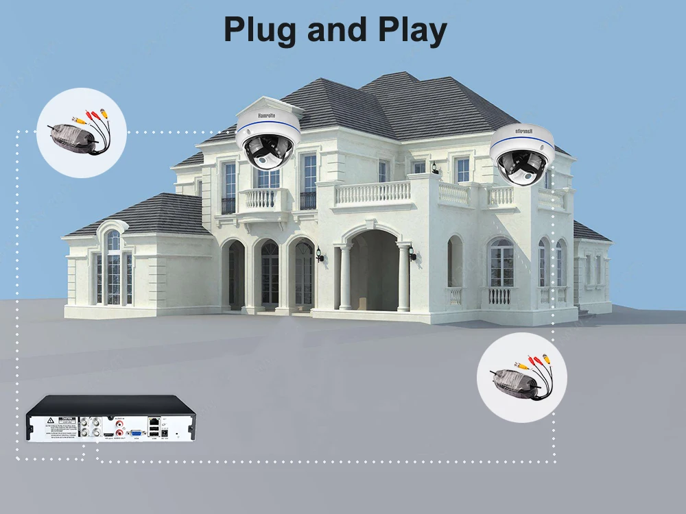Hamrolte CCTV система 4CH 5MP AHD DVR Антивандальная 3,6 мм объектив 5MP купол Водонепроницаемая AHD камера AHD система обнаружения движения XMEYE