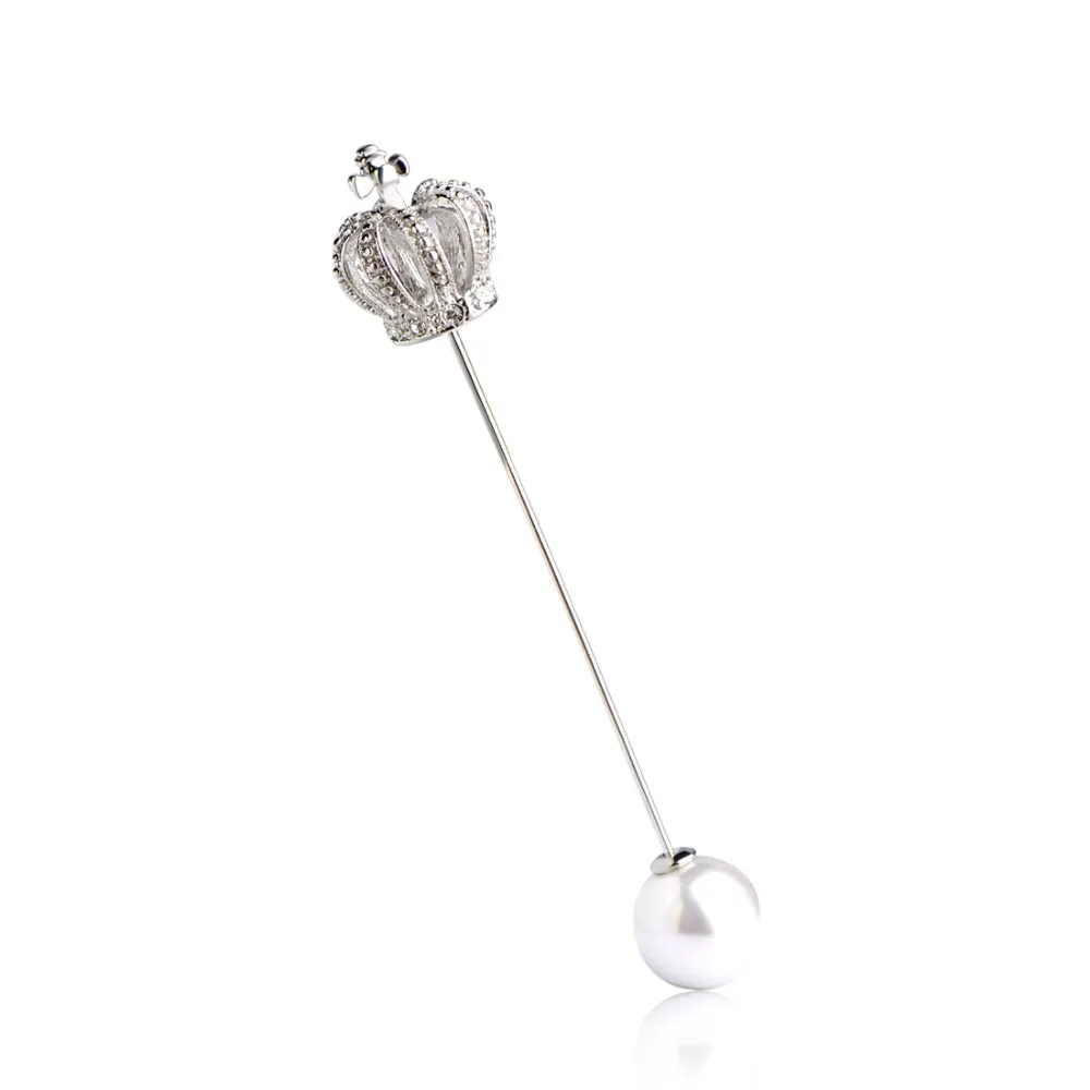 Blucome Chic Симпатичные Значки Для Женщин Корона Брошь Имитация Жемчуга Большой Шарф