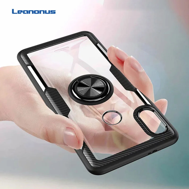 Ultra Thin TPU Bumper Case For Xiaomi 8 8SE Metal Ring Stand Holder Clear Back Cover Redmi Note 5 Pro Anti-Knock Coque | Мобильные