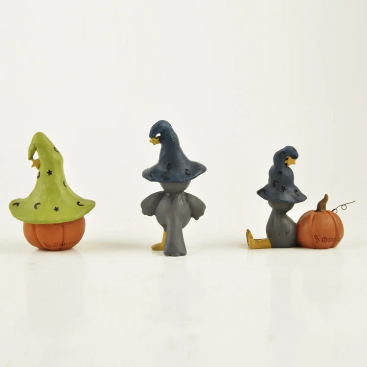 Миниатюрные фигурки в виде вороны и тыквы на Хэллоуин шляпа ведьмы горошек со