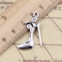 10pcs charms high heeled shoes 31x21mm tibetan silver color pendants antique jewelry making diy handmade craft
