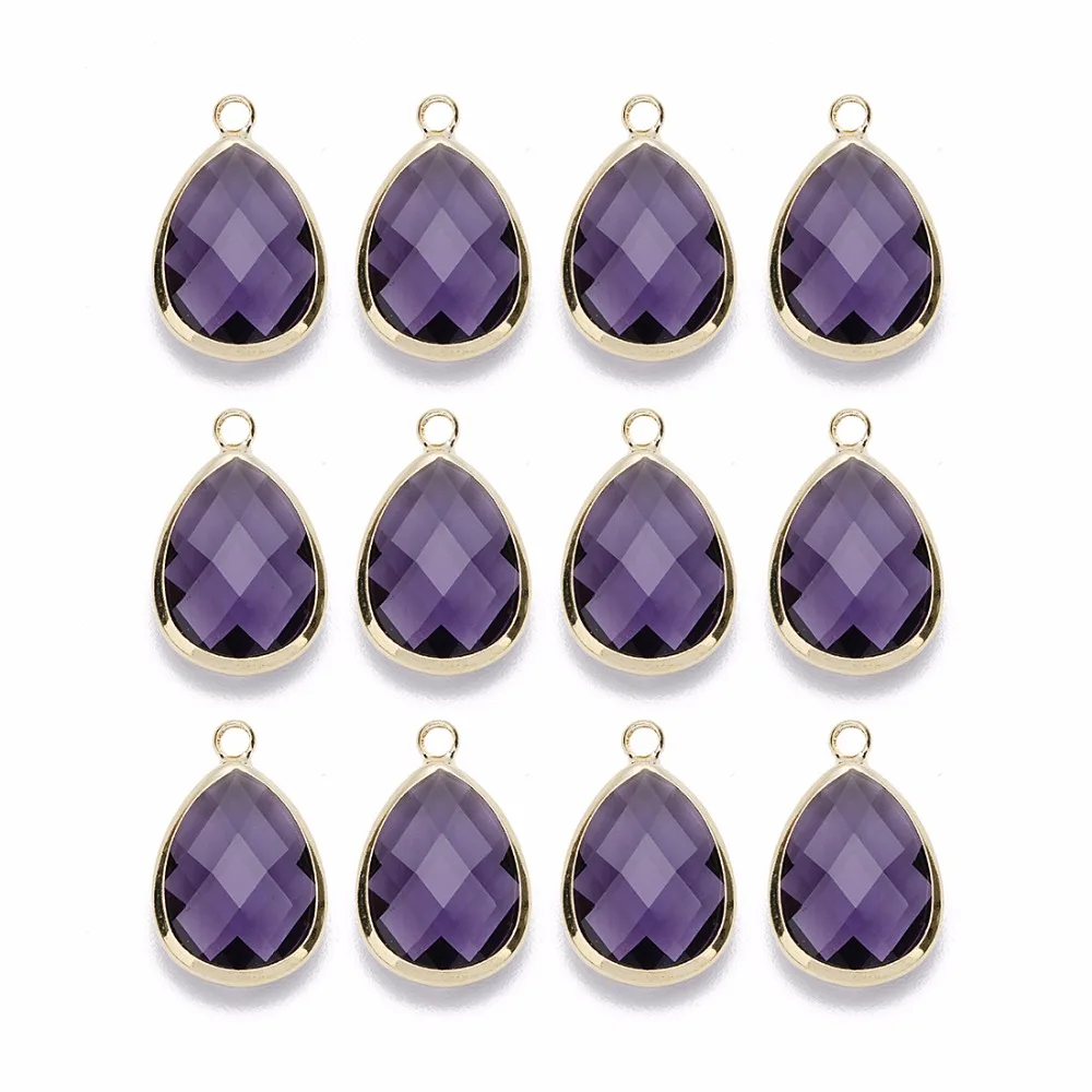 LOULEUR 12 цветов капли воды стекло кулон KC Золото Медь Кристалл ожерелье и для женщин
