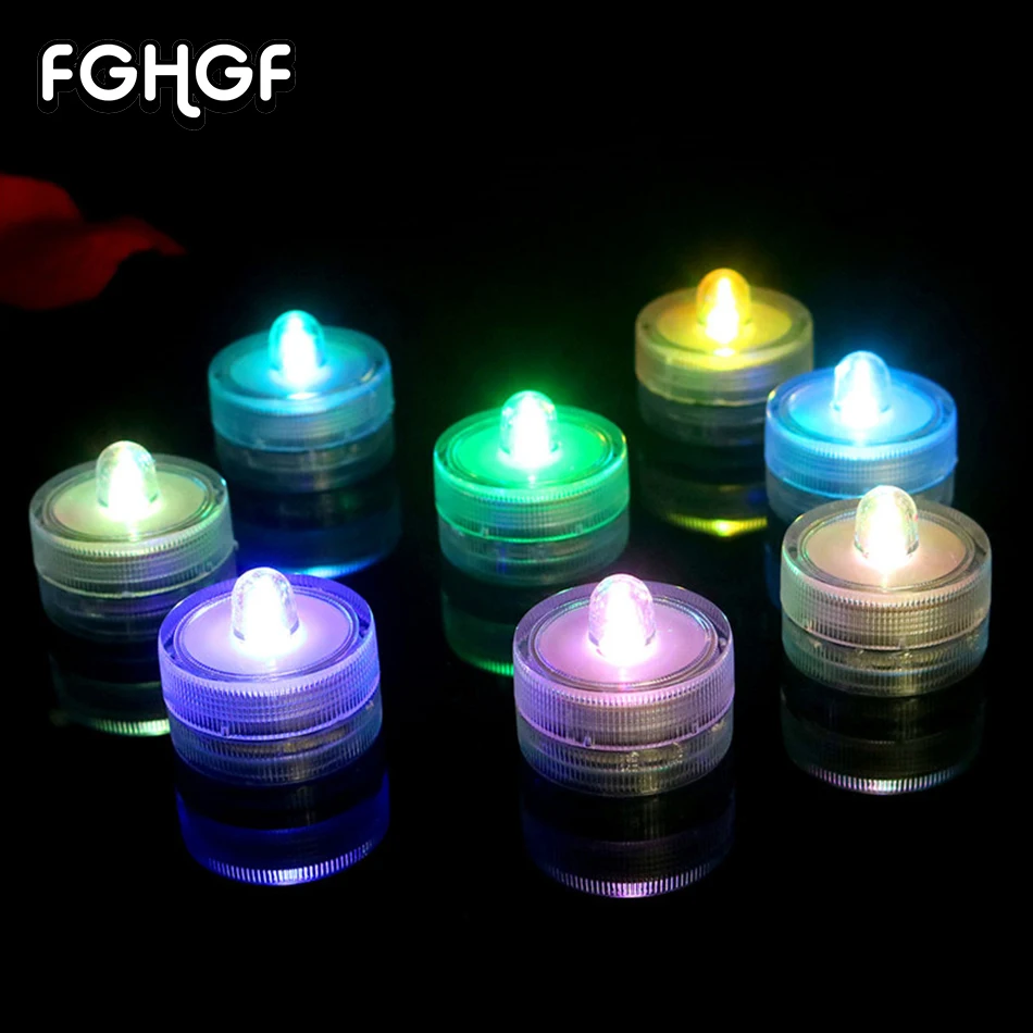 Submersible Color Change Led Electric Candles no Remote Control Waterproof Candle Home Decor Fish Tank Vase Birthday Party 12pcs | Дом и сад