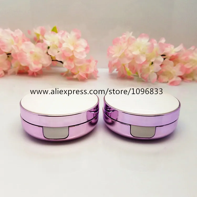 Пустая косметическая основа компактный чехол с воздушной подушкой фиолетового