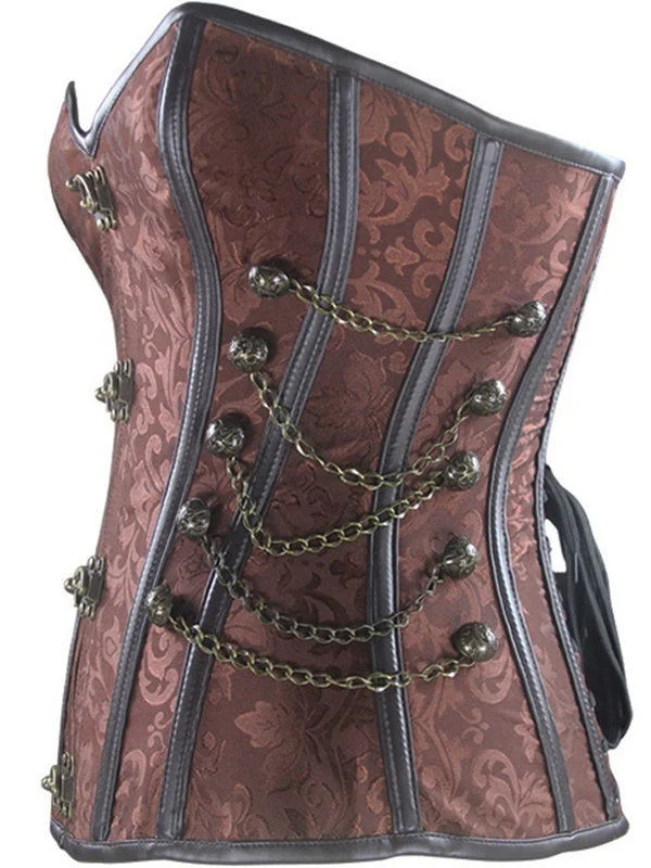 Женский спиральный стальной Готический Бюстье с пластинками в стиле стимпанк