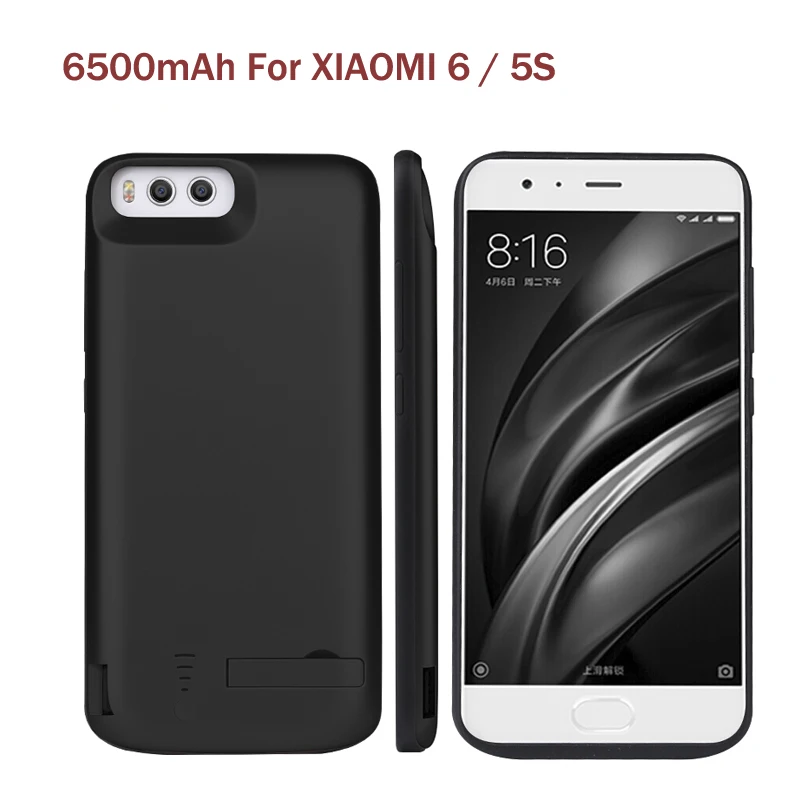Новейший чехол для батареи 6500 мАч Mi 6/5S перезаряжаемый внешний аккумулятор