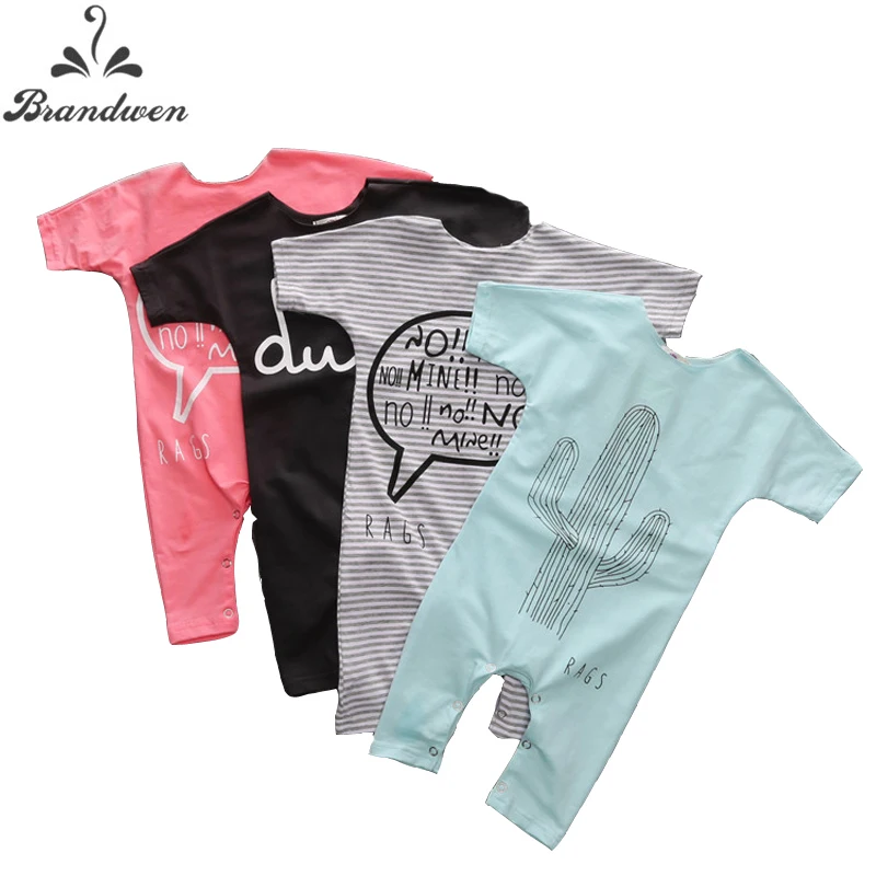 Brandwen New Rompers Striped Pajamas Sleepwear Romper Long Sleeve Cotton Clothing Print Newborn Kids Baby Boys Girls Clothes | Детская
