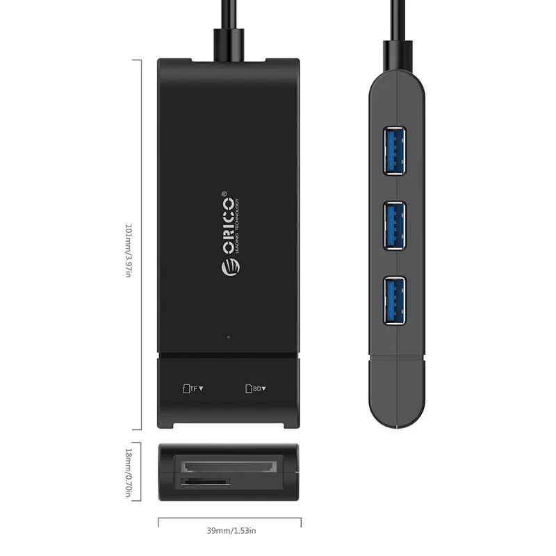 ORICO 3 порта USB 0 концентратор с SD/TF кард-ридер адаптер для чтения карт памяти