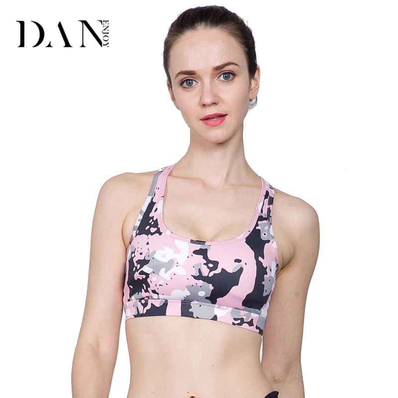 Danenjoy 2017 Chic Camo Спортивный Бюстгальтер Для женщин спортивные Нижнее Бельё для