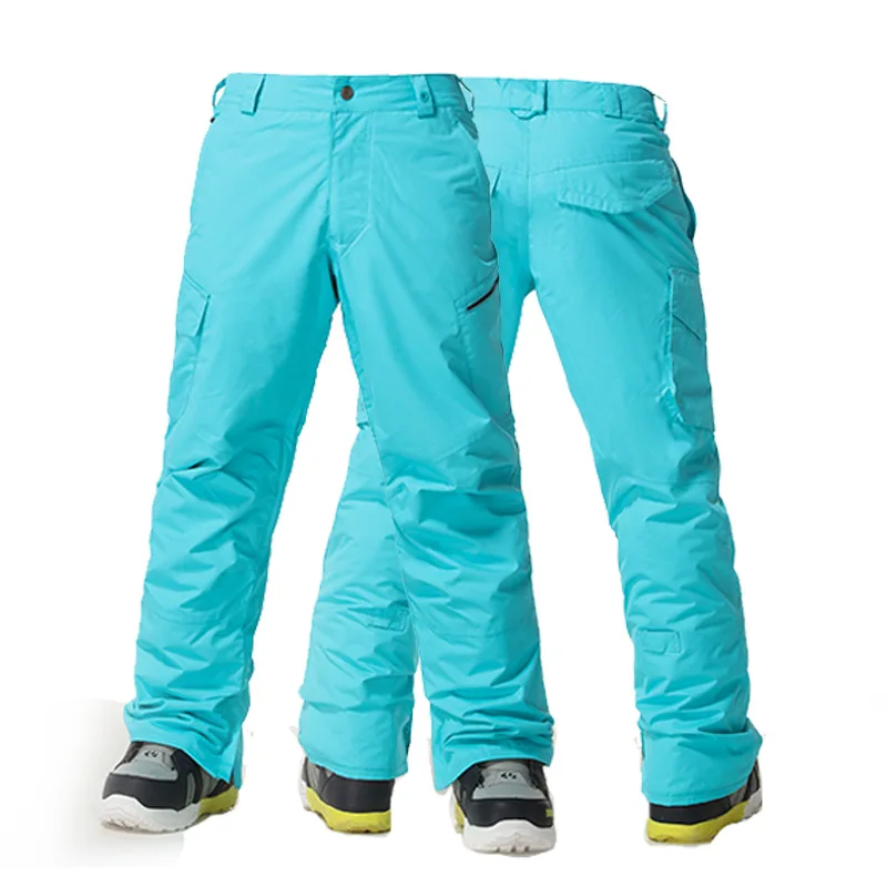 Gsou зимние мужские лыжные брюки с одной двойной доской ветрозащитные теплые