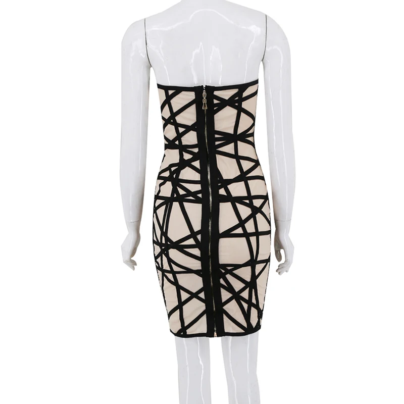 2019 бюстгальтер открытым плечами Чистая Пряжа Бандажное платье мини Клубная