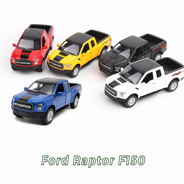 1:32 Масштаб сплава тянуть назад автомобиль игрушки, высокая моделирования FORD Raptor F150 пикап, музыкальные мигает и игрушки