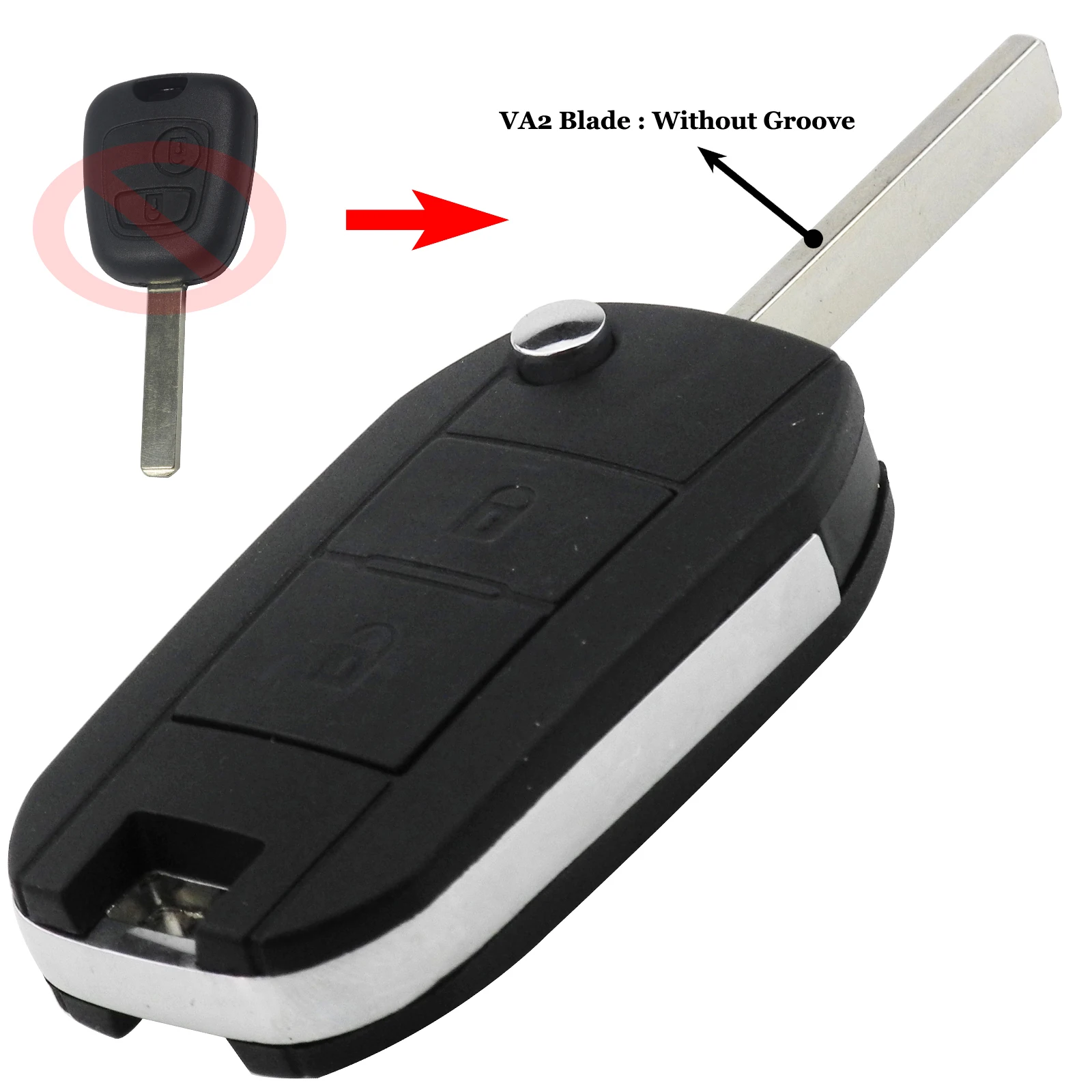 VA2 Blade Jingyuqin VA2/HCA автомобиля Флип Складной Корпус ключа для Peugeot 307 107 207 607 407 модифицированный дистанционный входа брелок чехол 2 кнопки - Количество кнопок: VA2 Blade