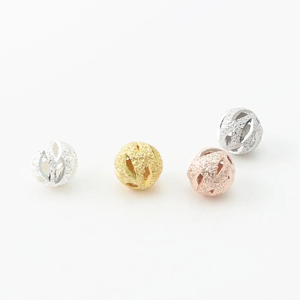 4pcs/lot 6mm Hollow Spacer Beads Jewelry Findings For Diy Necklace Bracelet Making Accessories