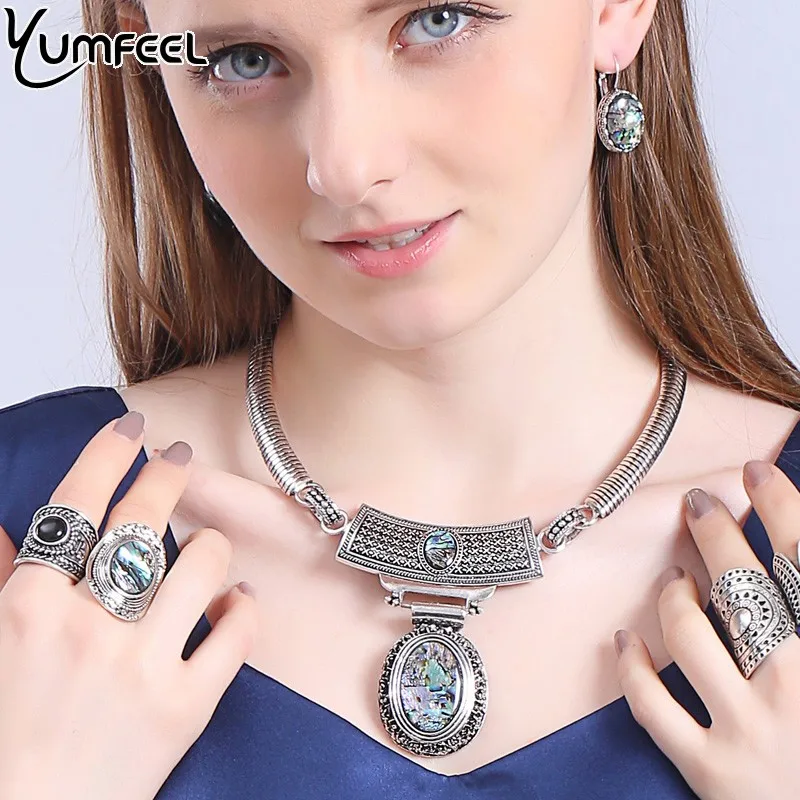 Женские серьги в стиле бохо Yumfeel Винтажные с серебряным покрытием ретро 5 моделей