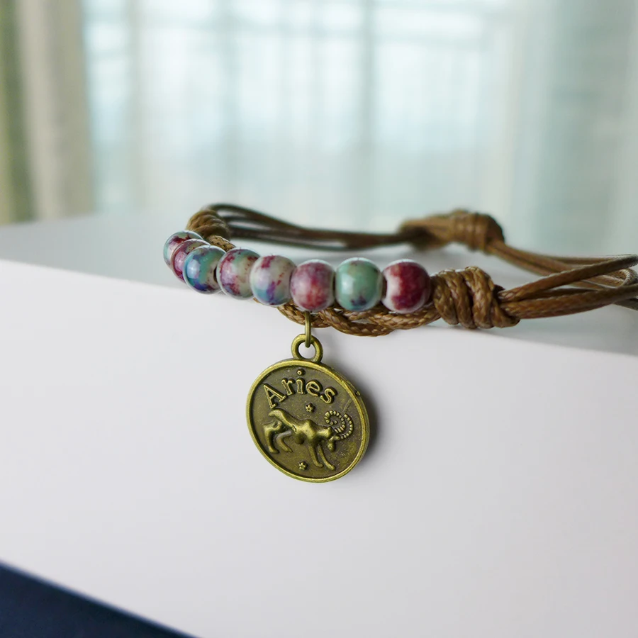 Модный Нежный ручной браслет с керамическими бусинами оригинальный в китайском