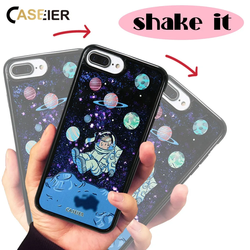 Caseier жидкость зыбучие пески телефона чехол для iPhone X 7 Plus 3D рельеф Bling блесток Чехол