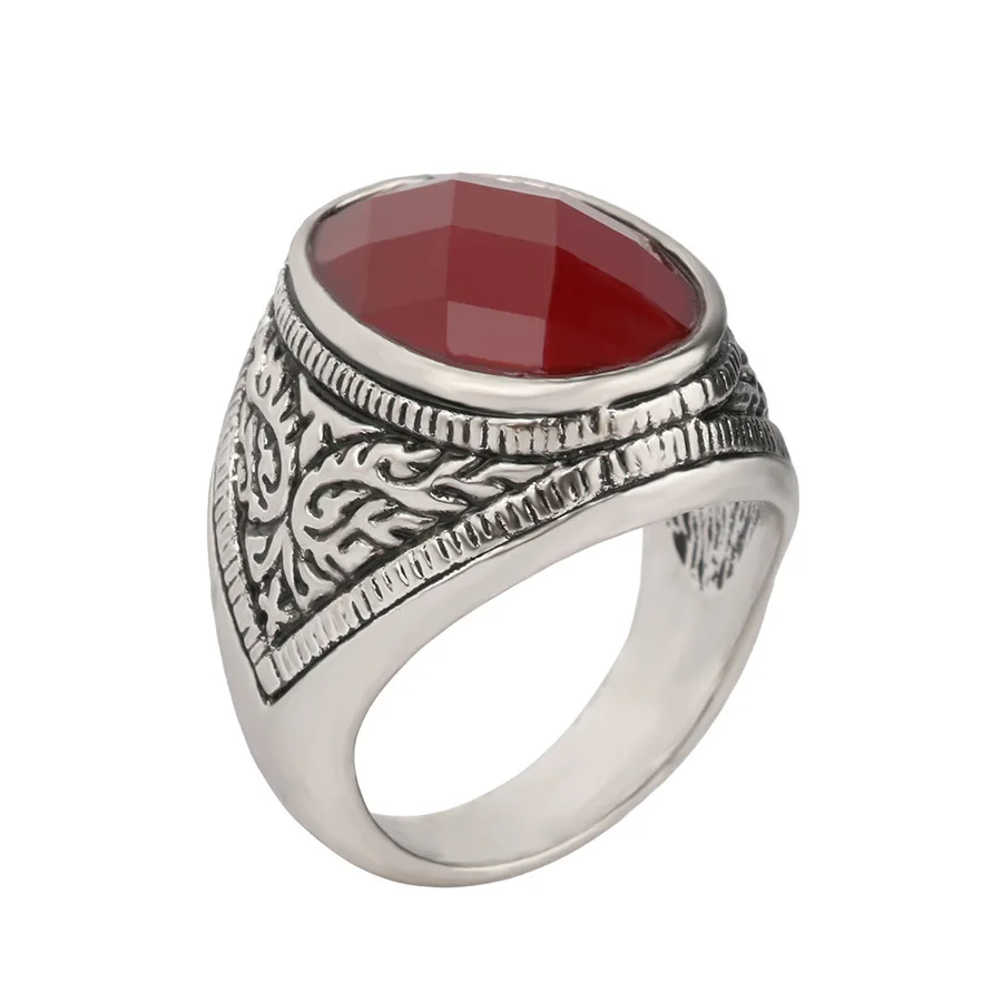 

Vintage Ring Jewelry Imitation oval AAA Resin Rings For Women Antique Silver Color Rings Men Jewelry Party Gifts 31076