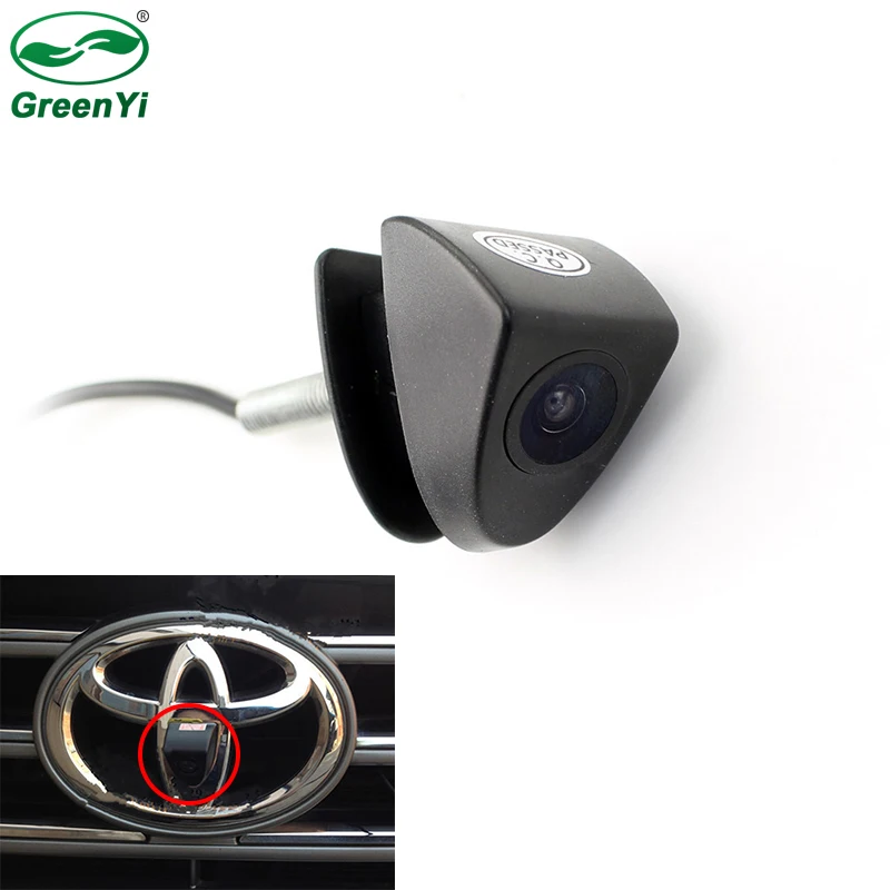 CCD Автомобильная Передняя камера с логотипом для Toyota Prado Highlander Land Camry, Передняя камера заднего вида, помощь при парковке