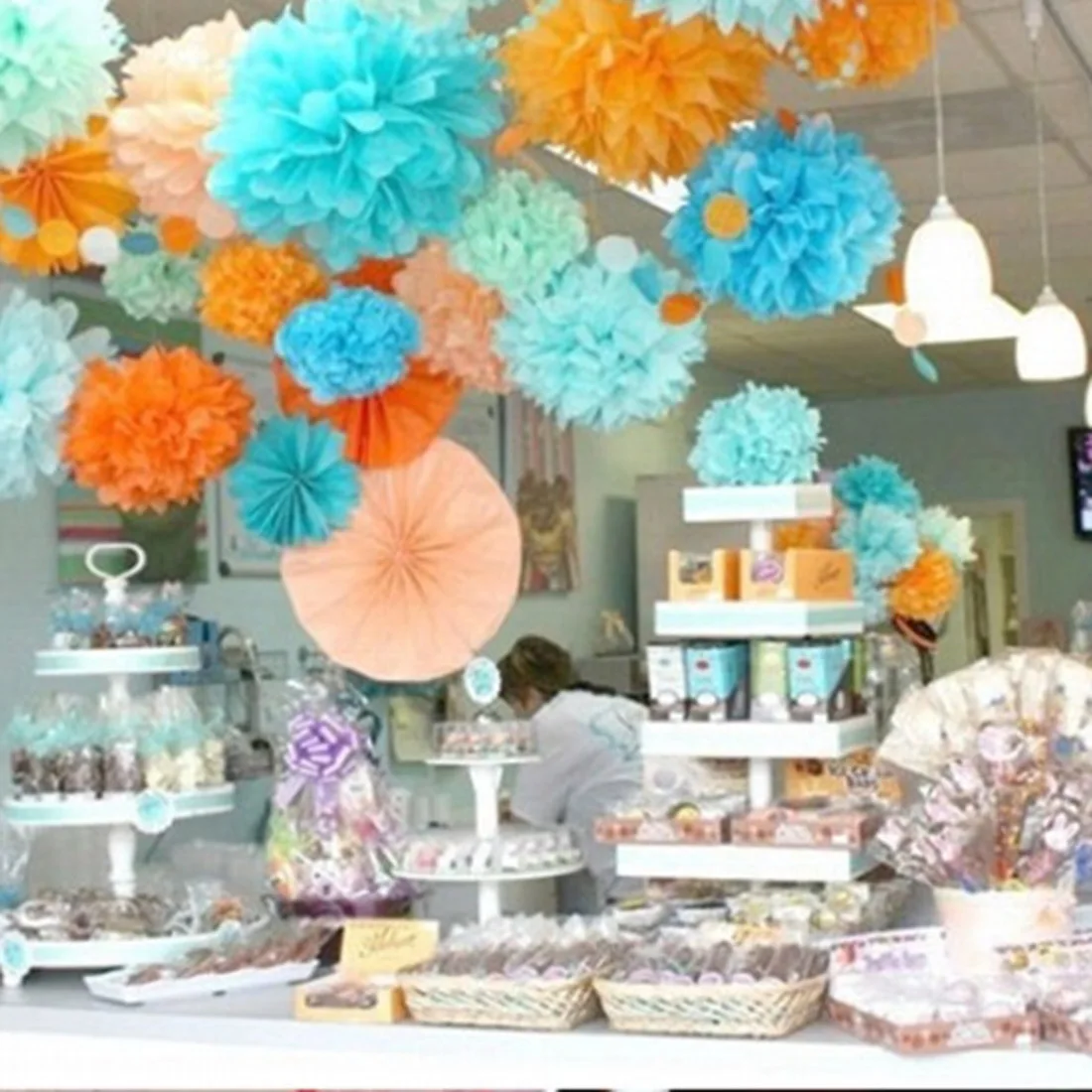 Папиросная бумага Pom Paper Flower Ball Pompom для дома сада свадьбы дня рождения и украшение