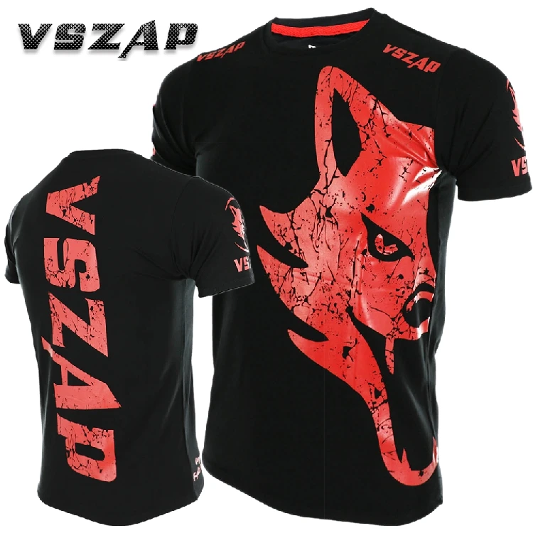 

VSZAP GIANT short sleeved T-shirt MMA fighting martial arts wind Thai boxing Wolf fighting sports fitness men sanda