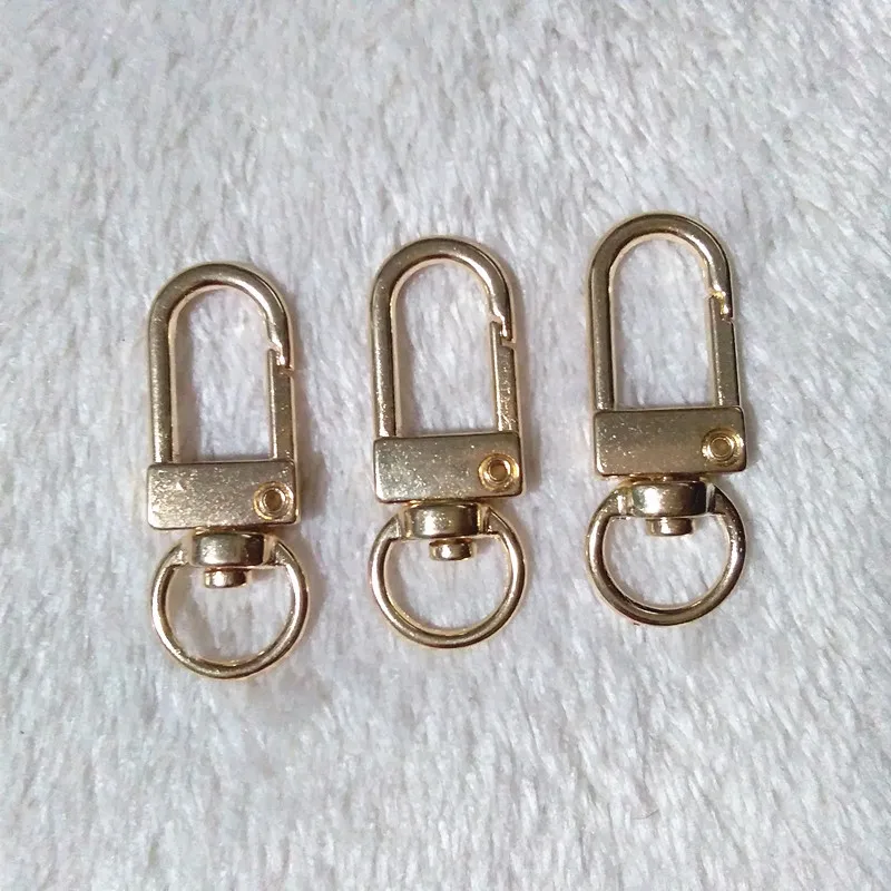 KC Gold 12pcsKey держатель Поворотный Триггер карабин застежка оснастка крюк брелок металлические брелки кольца для DIY ремесло открытый рюкзак сумка Запчасти - Цвет: KC Gold