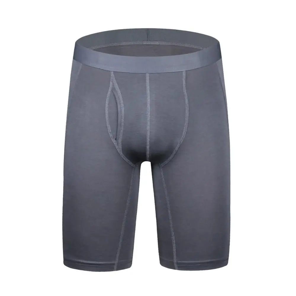 K0322 Gray Новые эластичные повседневные Длинные боксеры мужские большие трусы боксеры мужские мягкие хлопковые трусы боксеры мужские сексуальные трусы - Цвет: K0322 Gray