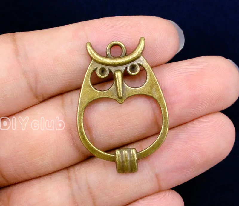 40pcs-Antique Bronze Owl Charms Pendant 34x24mm | Украшения и аксессуары