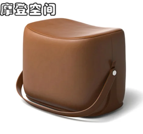 Brown-Leather HI-Q стул диван пуфик/Портативный Табурет/табурет для ног/микрофибра кожа+ кашемир - Цвет: Brown-Leather
