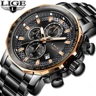 Relogio Masculino LIGE новый спортивный хронограф Для мужчин s часы лучший бренд класса люкс Полный Сталь кварцевые часы Водонепроницаемый большой циферблат часы для мужчин