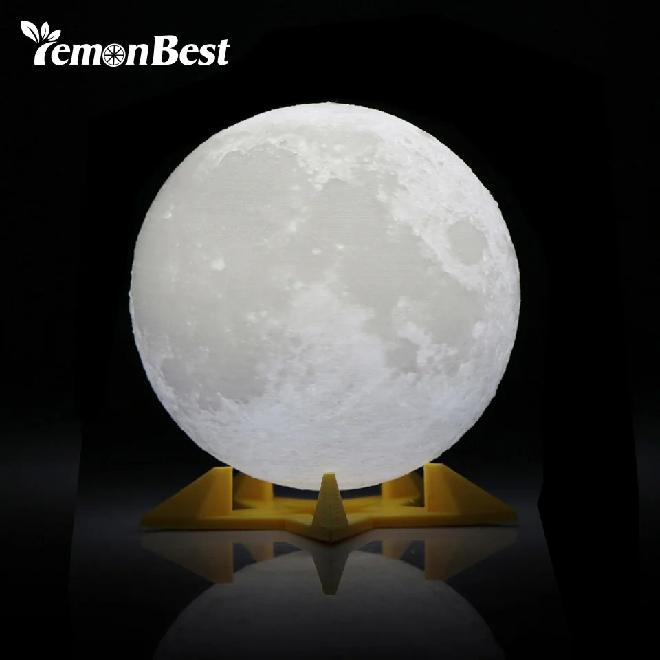 LemonBest 3D светильник в виде Луны с ночным принтом простой индивидуальный