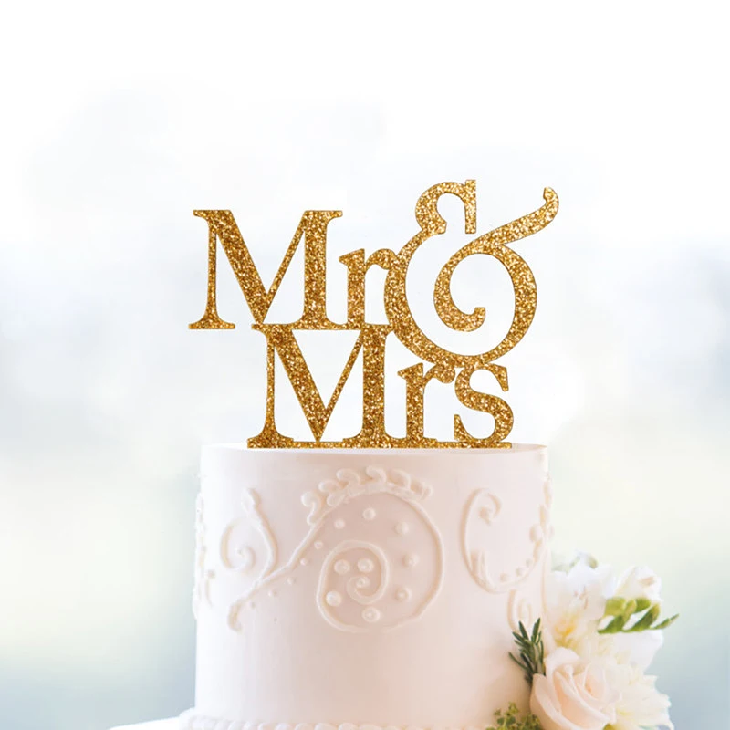 Mr and Mrs торт ко дню Святого Валентина Топпер Свадебные Элегантные украшения для
