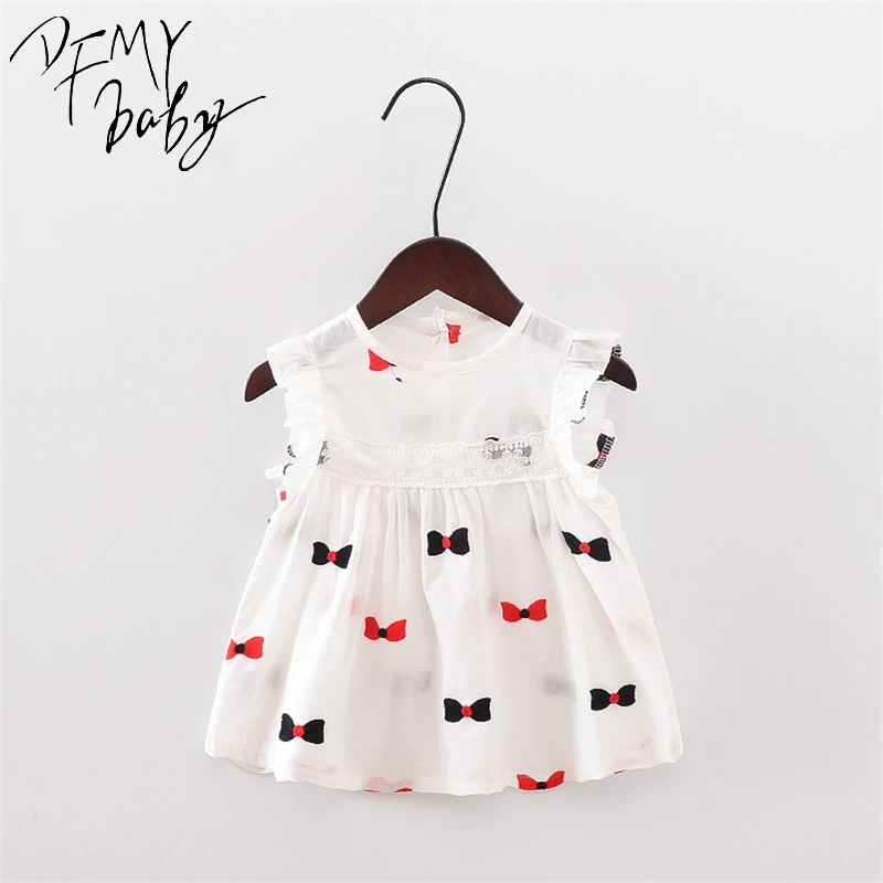 

Summer New Girl Dress Butterfly Strawberry Flowers Pattern Baby Girl Dress Children Kids Sleeveless Cute Flower Dresses