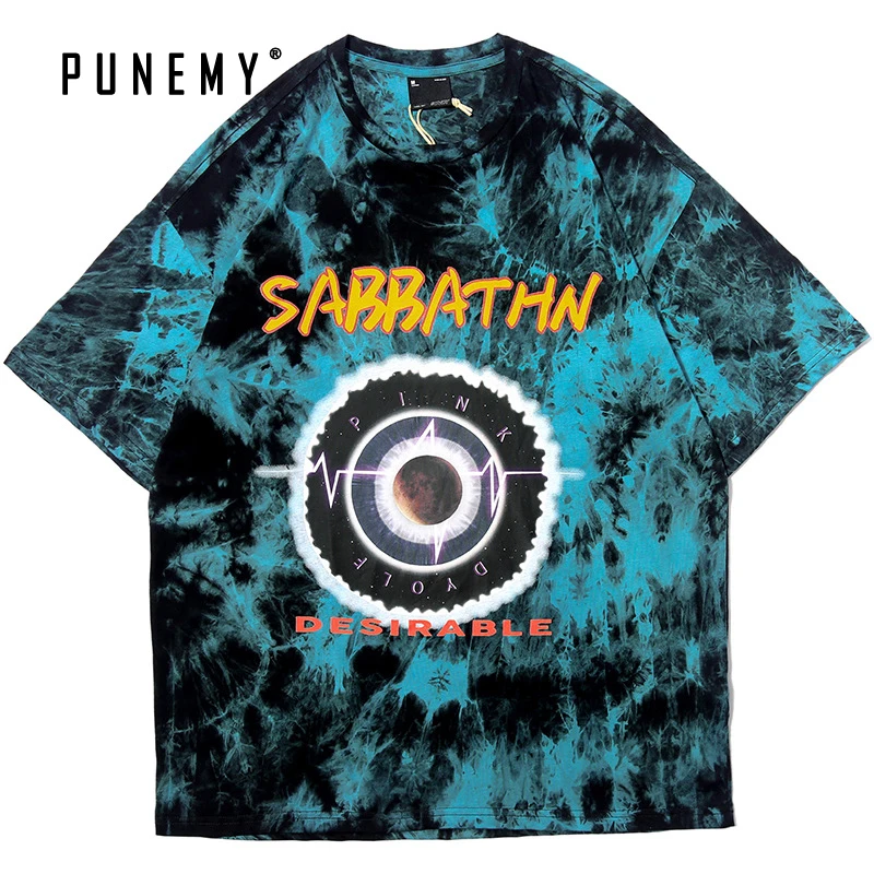 Мужские футболки винтажное вымытое яркое черное отверстие узор уличная одежда