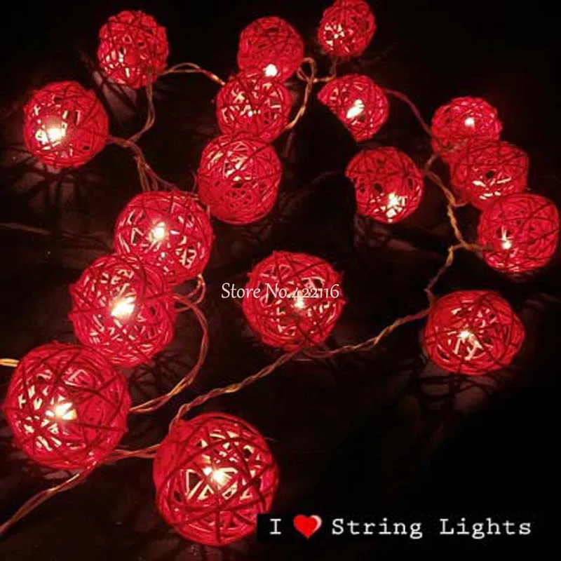 Светодиодная гирлянда с шариками из ротанга 10 м|balls led string lights|string lightsled lights | - Фото №1