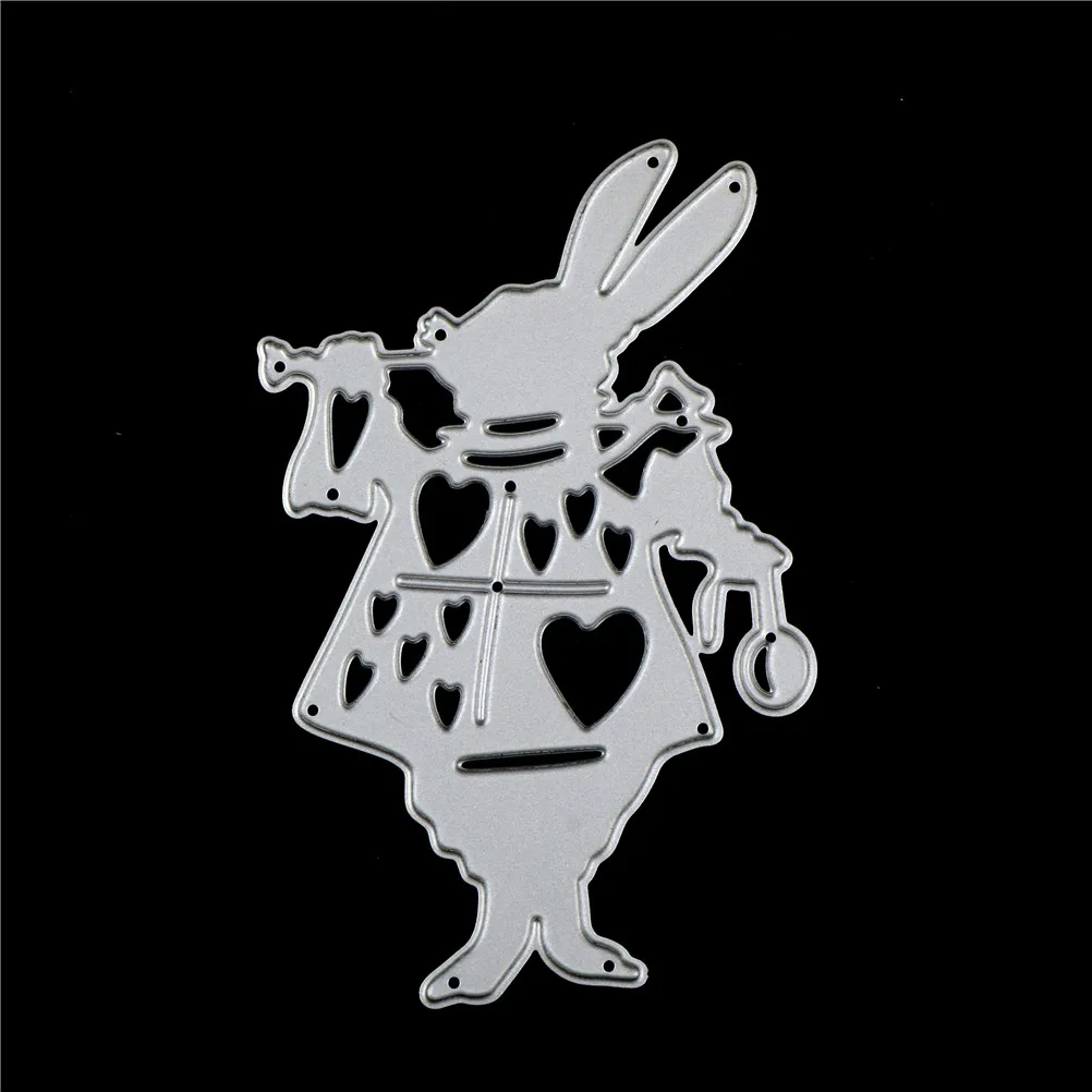 Alice Wonderland белый кролик металлические режущие штампы Трафарет DIY Скрапбукинг