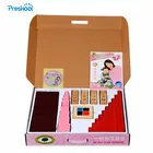 Набор детских игрушек Монтессори, коричневая лестница, розовая башня, длинные стержни, биномиальный куб, цилиндр, блоки, игрушки для детей дошкольного возраста