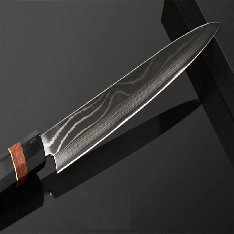Японский кухонный нож Суши Сашими Нож VG10 стеклоочистителя Ebony ручка для ножи