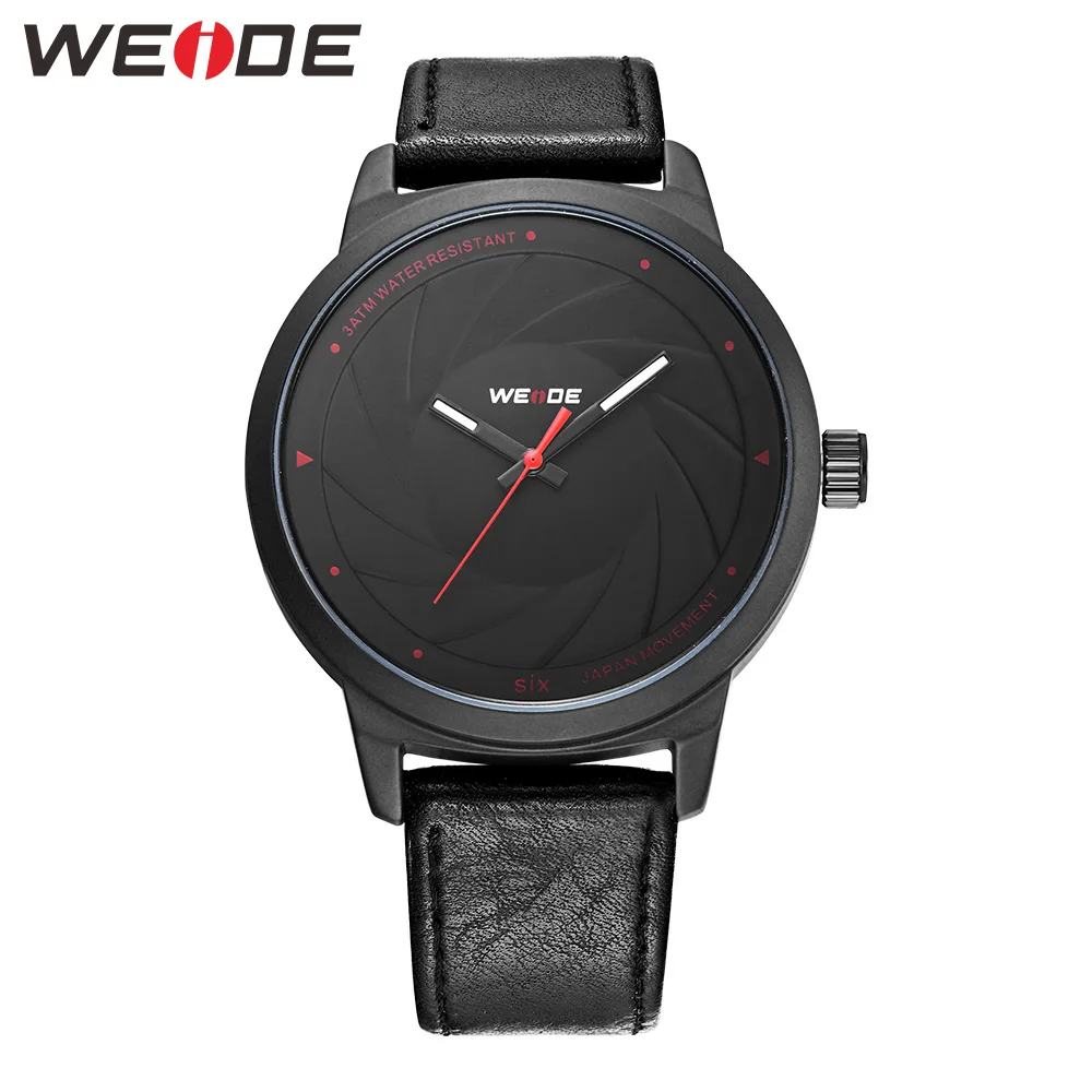 WEIDE мужские модные повседневные кварцевые часы с ремешком из ПУ роскошные