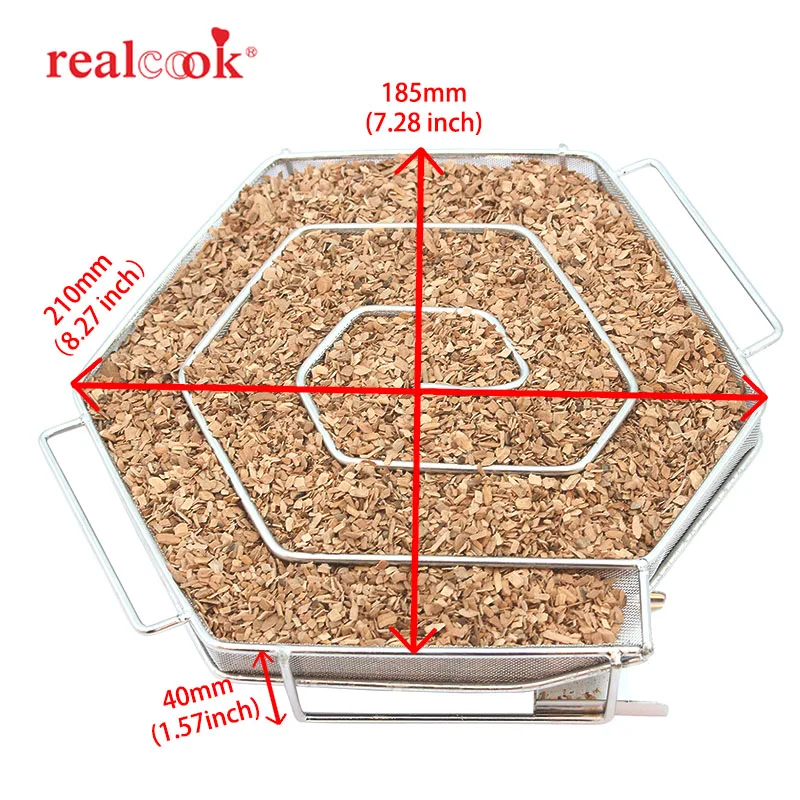 Коптильная решетка Realcook для барбекю Шестигранная коробка генератора холодного