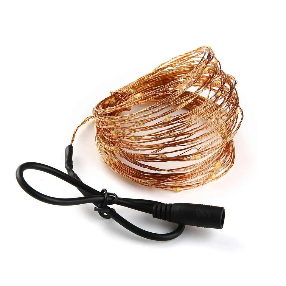 12В гирлянды 16.5ft 33ft с беспроводным водонепроницаемым гибким медным проводом