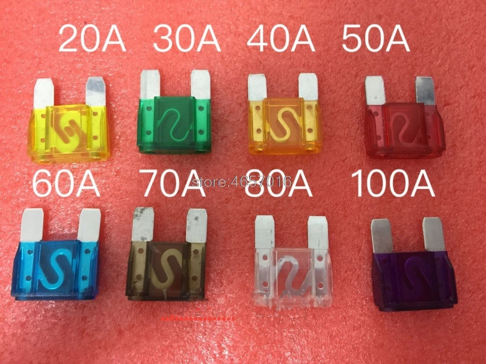 8 шт Ассорти предохранитель макси авто лодка лезвие 20A 30A 40A 50A 60A 70A 80A 100A|Перемычки| |