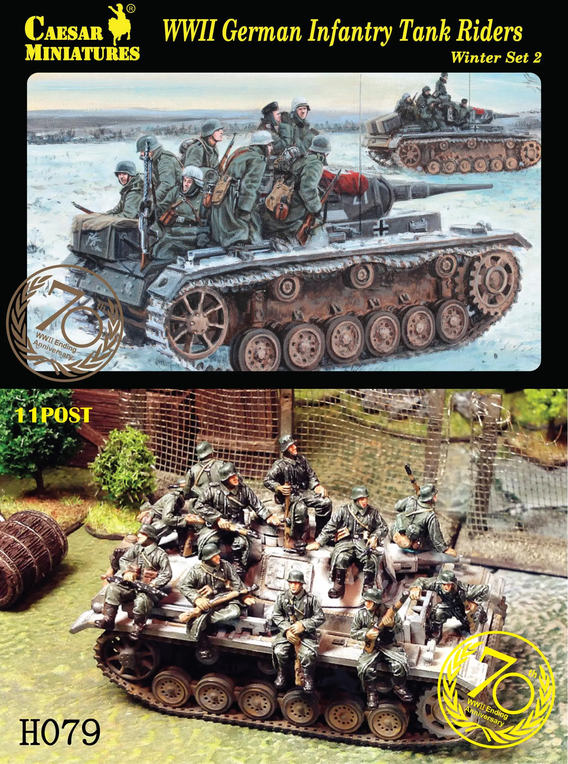WWII German пехотный Танк всадников WinterSet 2 1/72 Солдат Цифры комплект Цезарь |