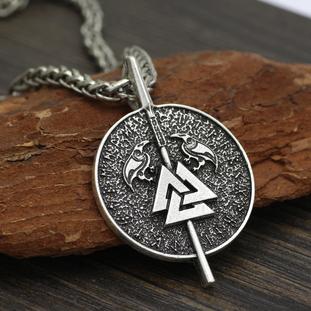 Viking Asura Odin Gungnir с Ворон талисман Valknut языческий амулет кулон символ Norse Warrior|symbol