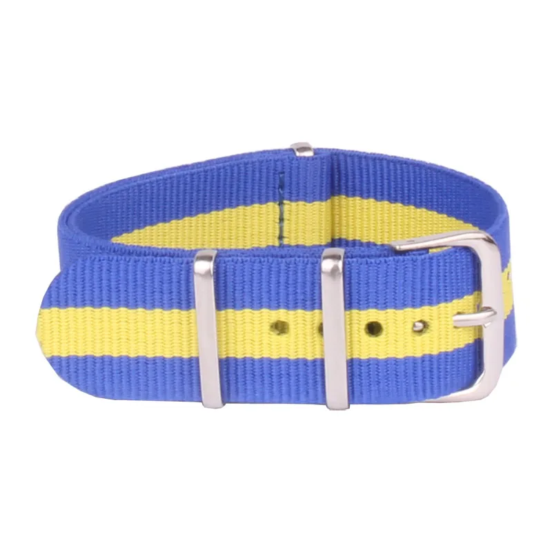 

Wholesale Fashion Watchbands Mens Women Military Army Nylon Watches Blue Yellow Straps Wristwatch Band Buckle 20mm Belts