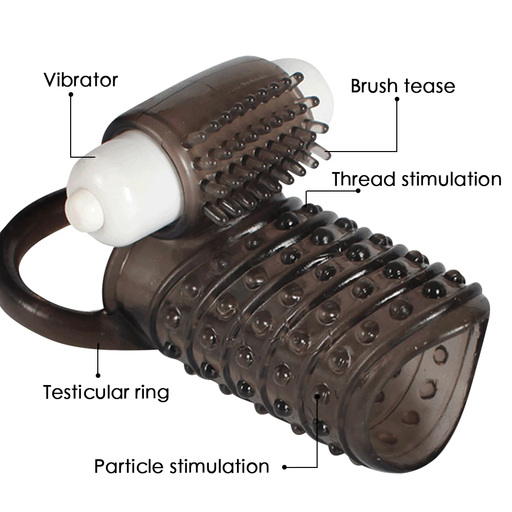 Сильный вибрационный пенис рукав Задержка эякуляции вибратор кольцо