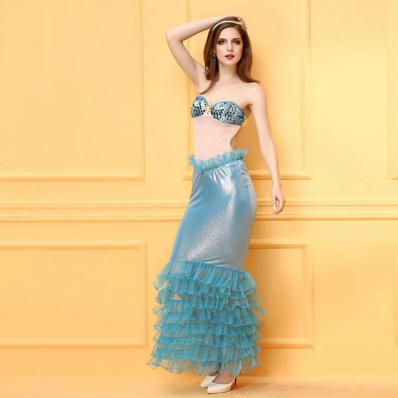Сексуальное летнее платье для взрослых костюмы с хвостом русалки нарядное на