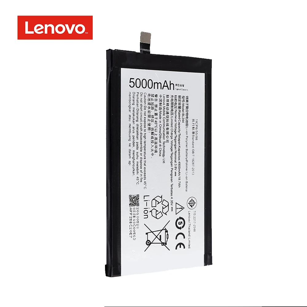BL244 Аккумулятор для lenovo Vibe P1A42 P1C58 P1C72 P1 литий-ионная аккумуляторная мобильная телефонная батарея Akku 5000 мАч+ Бесплатные инструменты