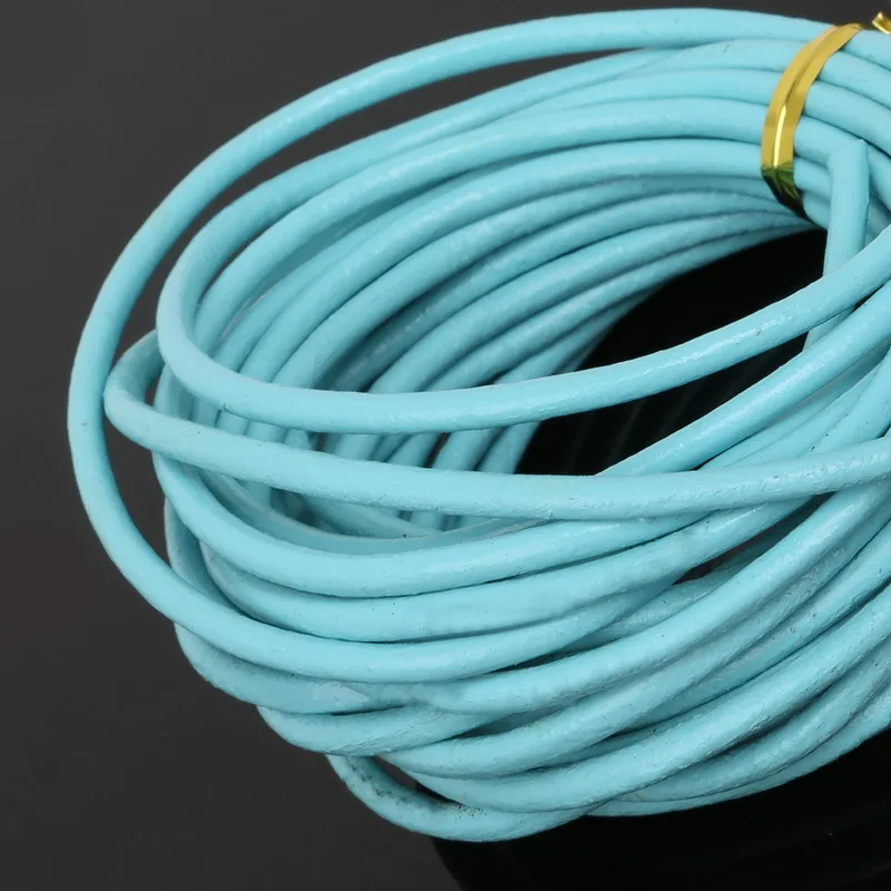 Ювелирный шнур 3 мм веревка из натуральной кожи 5 м/лот разноцветные бусины Cord