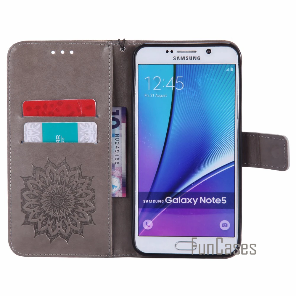 Тиснением флип чехол СПС Coque Galaxy Note 4 Fundas Samsung 3 Примечание 5 обложка + держателей